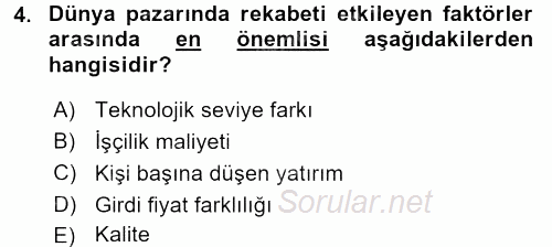 Çağrı Merkezi Yönetimi 2 2016 - 2017 Ara Sınavı 4.Soru