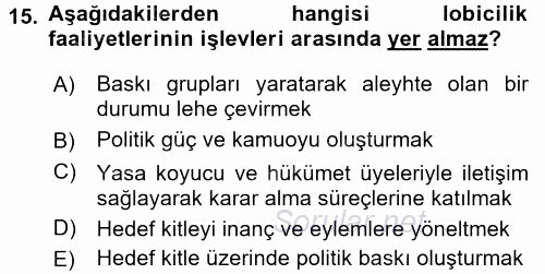 Marka İletişim Kampanyaları 2016 - 2017 Ara Sınavı 15.Soru