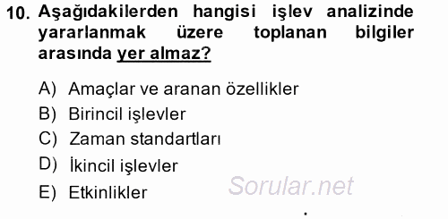Hizmet Tasarımı 2014 - 2015 Dönem Sonu Sınavı 10.Soru