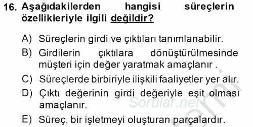 Hizmet Tasarımı 2014 - 2015 Dönem Sonu Sınavı 16.Soru