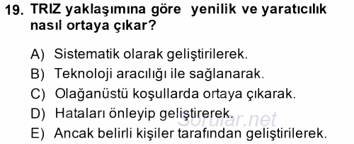 Hizmet Tasarımı 2014 - 2015 Dönem Sonu Sınavı 19.Soru
