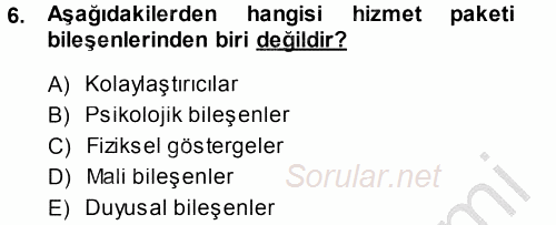 Hizmet Tasarımı 2014 - 2015 Dönem Sonu Sınavı 6.Soru