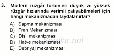 Elektrik Enerjisi Üretimi 2012 - 2013 Dönem Sonu Sınavı 3.Soru