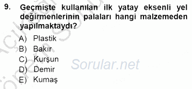 Elektrik Enerjisi Üretimi 2012 - 2013 Dönem Sonu Sınavı 9.Soru