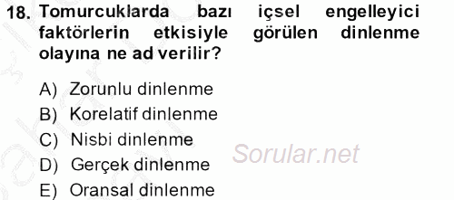 Bahçe Tarımı 1 2013 - 2014 Ara Sınavı 18.Soru