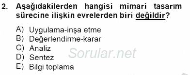 Bina ve Yapım Bilgisi 2014 - 2015 Dönem Sonu Sınavı 2.Soru