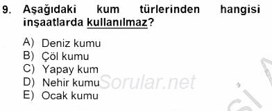 Bina ve Yapım Bilgisi 2014 - 2015 Dönem Sonu Sınavı 9.Soru