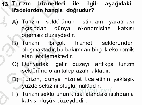 Dış Ticarete Giriş 2014 - 2015 Ara Sınavı 13.Soru