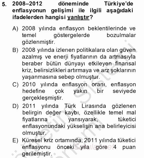 Dış Ticarete Giriş 2014 - 2015 Ara Sınavı 5.Soru