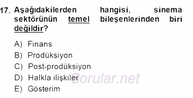 Medya Ekonomisi ve İşletmeciliği 2014 - 2015 Dönem Sonu Sınavı 17.Soru