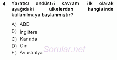 Medya Ekonomisi ve İşletmeciliği 2014 - 2015 Dönem Sonu Sınavı 4.Soru