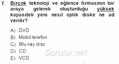 Medya Ekonomisi ve İşletmeciliği 2014 - 2015 Dönem Sonu Sınavı 7.Soru