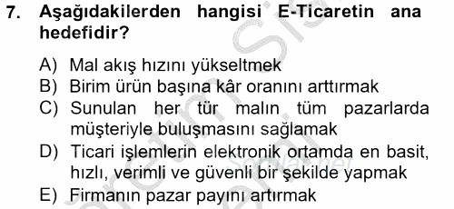 Dış Ticarette Bilgisayar Uygulamaları 2012 - 2013 Ara Sınavı 7.Soru