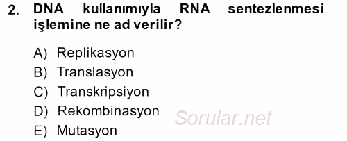 Temel Veteriner Mikrobiyoloji ve İmmünoloji 2014 - 2015 Dönem Sonu Sınavı 2.Soru