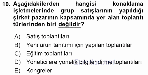 Satış Teknikleri 2015 - 2016 Dönem Sonu Sınavı 10.Soru