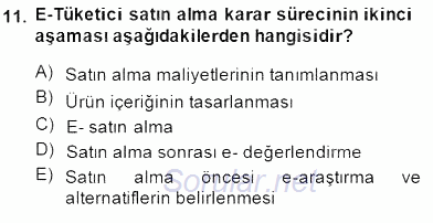 E-Perakendecilik 2014 - 2015 Dönem Sonu Sınavı 11.Soru