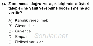 E-Perakendecilik 2014 - 2015 Dönem Sonu Sınavı 14.Soru