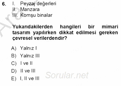 Bina ve Yapım Bilgisi 2012 - 2013 Ara Sınavı 6.Soru