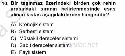 Medeni Hukuk 2 2014 - 2015 Ara Sınavı 10.Soru