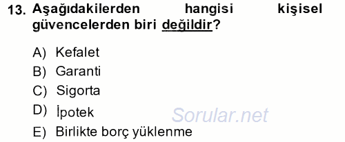 Medeni Hukuk 2 2014 - 2015 Ara Sınavı 13.Soru