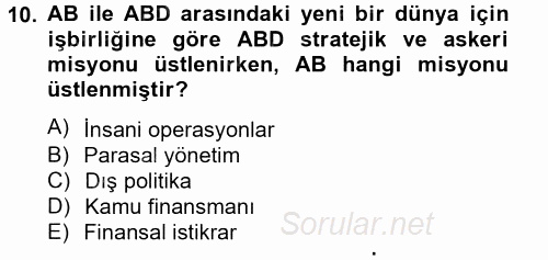 Ekonominin Güncel Sorunları 2013 - 2014 Ara Sınavı 10.Soru