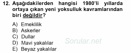 Ekonominin Güncel Sorunları 2013 - 2014 Ara Sınavı 12.Soru