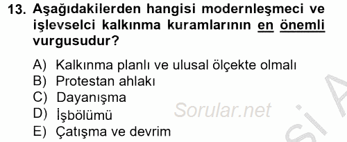 Ekonominin Güncel Sorunları 2013 - 2014 Ara Sınavı 13.Soru