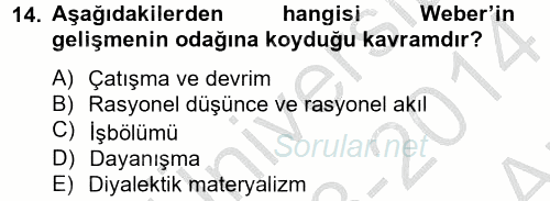 Ekonominin Güncel Sorunları 2013 - 2014 Ara Sınavı 14.Soru