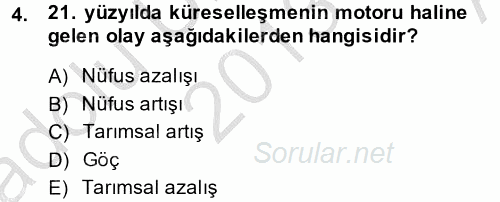 Ekonominin Güncel Sorunları 2013 - 2014 Ara Sınavı 4.Soru