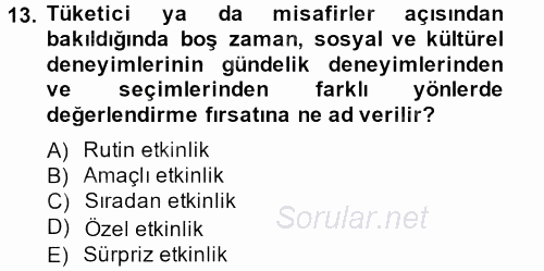 Halkla İlişkiler Uygulamaları ve Örnek Olaylar 2013 - 2014 Tek Ders Sınavı 13.Soru