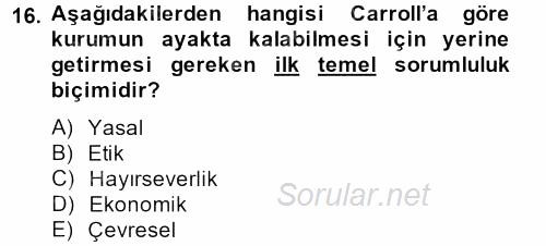 Halkla İlişkiler Uygulamaları ve Örnek Olaylar 2013 - 2014 Tek Ders Sınavı 16.Soru