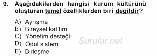 Halkla İlişkiler Uygulamaları ve Örnek Olaylar 2013 - 2014 Tek Ders Sınavı 9.Soru