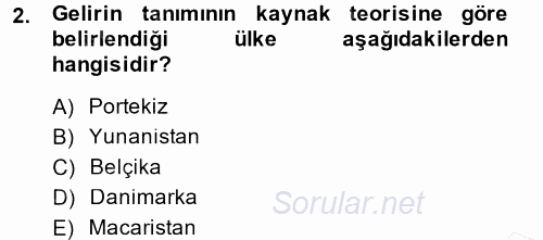 Özel Vergi Hukuku 1 2014 - 2015 Ara Sınavı 2.Soru