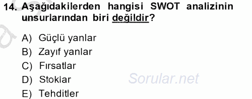 Kamu Yönetiminde Çağdaş Yaklaşımlar 2014 - 2015 Ara Sınavı 14.Soru