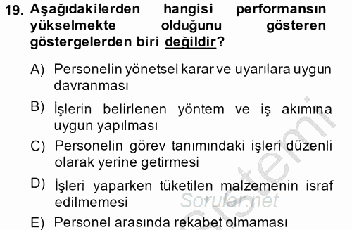 Kamu Yönetiminde Çağdaş Yaklaşımlar 2014 - 2015 Ara Sınavı 19.Soru