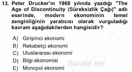 Etkili İletişim Teknikleri 2016 - 2017 Ara Sınavı 13.Soru