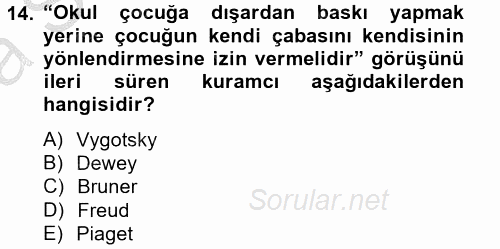 Özel Öğretim Yöntemleri 2 2012 - 2013 Ara Sınavı 14.Soru