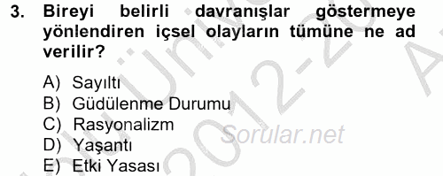 Özel Öğretim Yöntemleri 2 2012 - 2013 Ara Sınavı 3.Soru