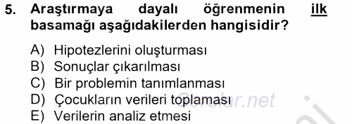 Özel Öğretim Yöntemleri 2 2012 - 2013 Ara Sınavı 5.Soru