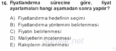 Tur Planlaması ve Yönetimi 2014 - 2015 Dönem Sonu Sınavı 16.Soru