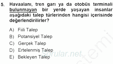 Tur Planlaması ve Yönetimi 2014 - 2015 Dönem Sonu Sınavı 5.Soru