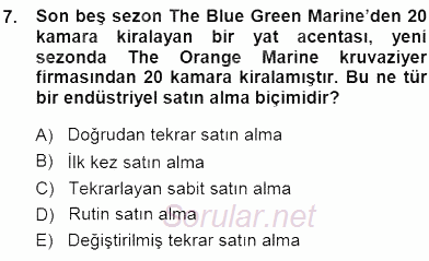 Tur Planlaması ve Yönetimi 2014 - 2015 Dönem Sonu Sınavı 7.Soru