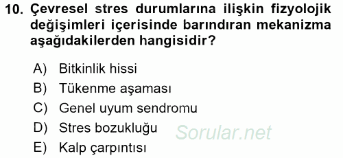 Birey ve Davranış 2017 - 2018 3 Ders Sınavı 10.Soru