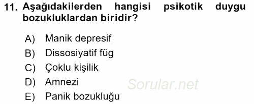 Birey ve Davranış 2017 - 2018 3 Ders Sınavı 11.Soru