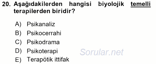 Birey ve Davranış 2017 - 2018 3 Ders Sınavı 20.Soru