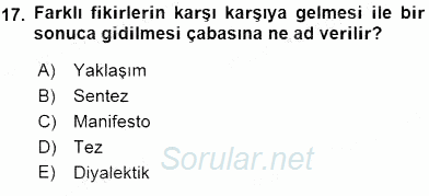 Küreselleşme ve Kültürlerarası İletişim 2015 - 2016 Dönem Sonu Sınavı 17.Soru