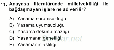 Anayasa 2 2013 - 2014 Ara Sınavı 11.Soru