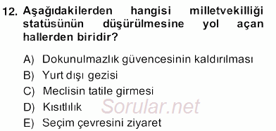 Anayasa 2 2013 - 2014 Ara Sınavı 12.Soru