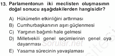 Anayasa 2 2013 - 2014 Ara Sınavı 13.Soru