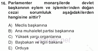 Anayasa 2 2013 - 2014 Ara Sınavı 16.Soru